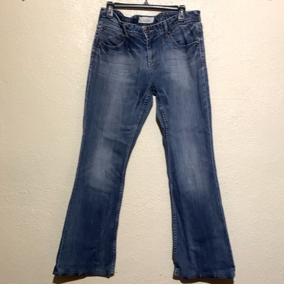 Maurices Jeans 11/12 Long Junior Blue Molli Flare/Bootcut Distressed Stretch - Picture 1 of 16